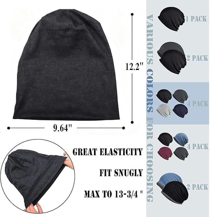 ELLEWIN Cotton Slouchy Beanie Hip-Hop Lightweight Skull Cap - Closetop-A
