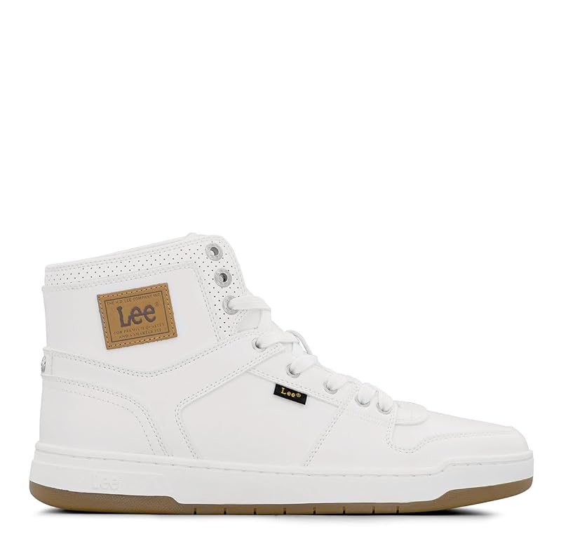 Lee Men’s Daybreaker Hi Retro Court Sneaker White Mono/Gum