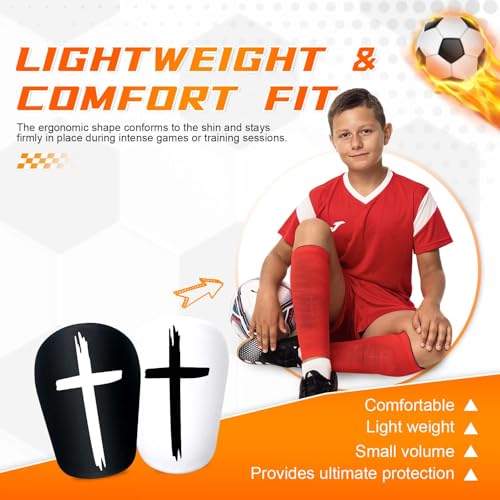 Mini Soccer Shin Guards for Kids & Adults - 3.94 x 2.48 Inches, Lightweight & Protective