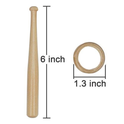 TIHOOD 2PCS Wooden Baseball Display Stand Holder -Consists of 3 Mini Baseball Bat