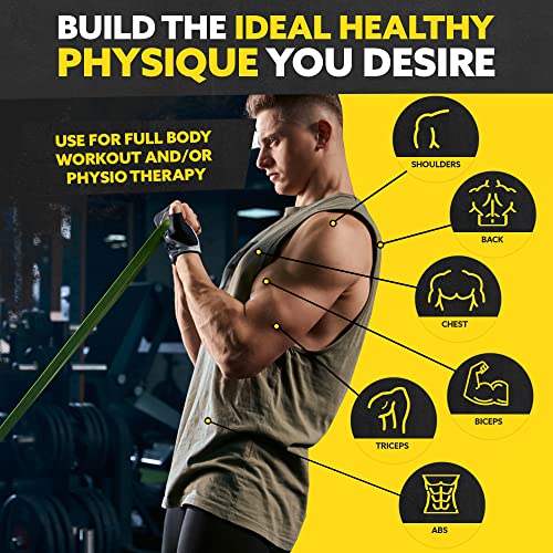 Long Resistance Bands for Working Out Men and Women - Set of 5 Pull-Up Bands, Rubber Handles and Door Anchor - Workout Bands Resistance for Men - Exercise Bands Resistance Bands Set