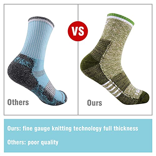 FEIDEER Women's Hiking Walking Socks, Multi-pack Outdoor Recreation Cotton Socks Wicking Cushion Crew Socks