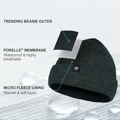 DexShell Waterproof Beanie for Men & Women, Windproof Thermal Winter Hat with Fleece Liner, Cuffed Knit Cap for Cold Weather
