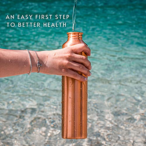 Copper Water Bottle 34oz - Vintage Modern Design for Hydration & Health