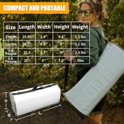 AYAMAYA 2 Person Foam Sleeping Pad - Foldable Waterproof Camping Mattress
