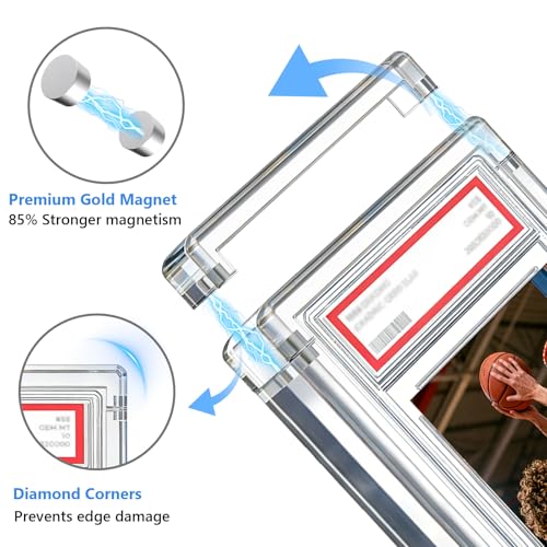Fit for PSA 4-Pack Acrylic Card Display Cases UV Protection for Graded Cards - Magnetic, Thickened Standing