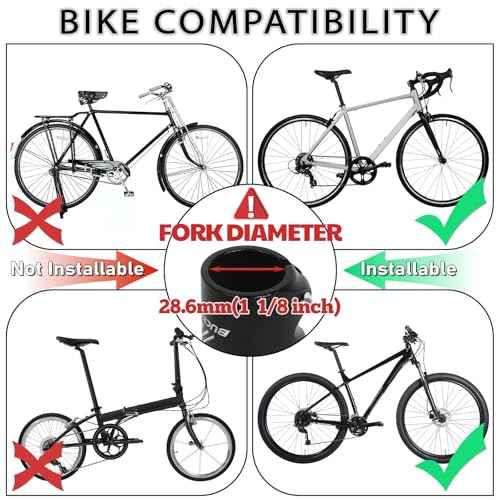 BUCKLOS Bike Stem Riser Extender MTB, 1-1/8" 28.6mm Bike Fork Stem, Handlebar Stem Aluminum Adapter for Mountain Bike, Road Bike, MTB, BMX