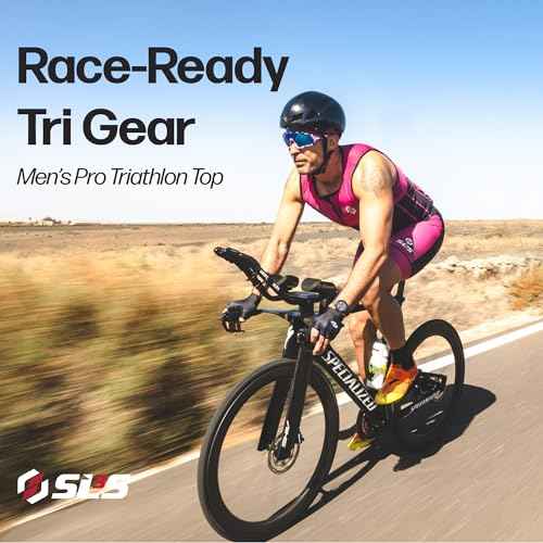 SLS3 Tri Top Men - Sleeveless Mens Triathlon Top ? PRO Premium FX Material - 3 Pocket Triathlon Shirts for Men