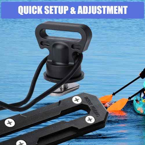 Kayak Track Mount Tie Downs, Track Mount Vertical Tie Down Points for Kayak Cart, Cooler, Battery Box, Fishing Crate and Other Kayak Accessories, 4 Pack