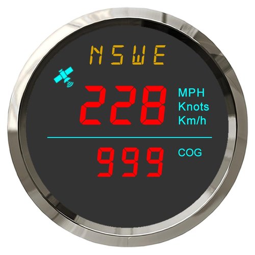 ELING 2'' Waterproof Speedometer GPS Speedo Gauge 0-999 km/h Knots mph for Marine Yachts with Compass 12V 24V (LCD Doesn't Show Odometer)