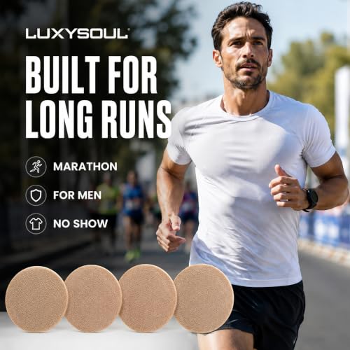 LUXYSOUL Beige Men's Nipple Covers 100 Pcs - No Show, Long Lasting for Running & Gym