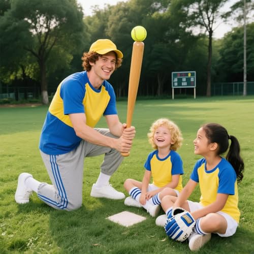 12-Inch Softballs for Practice - Fastpitch Training Balls, Leather Cover, Unmarked, Yellow, 1 Softball