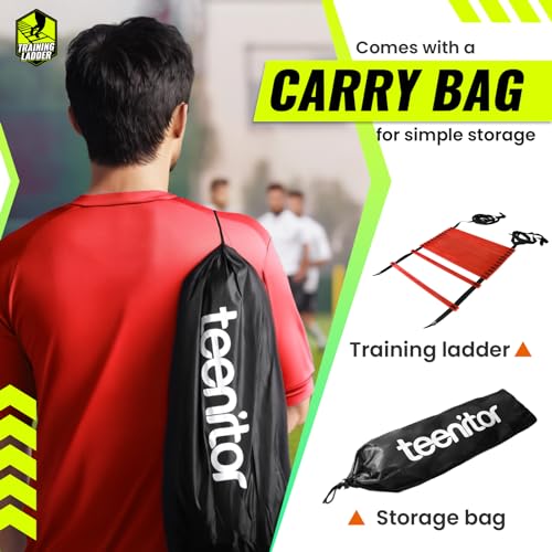 Red 23 ft Agility Ladder Speed Training Equipment for Soccer & Fitness
