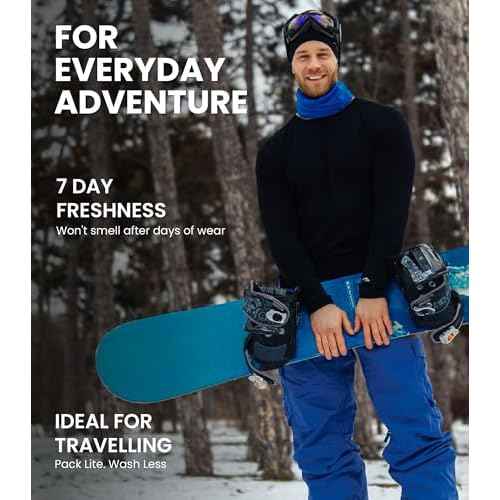 Merino.tech Merino Wool Base Layer Mens Set - Heavyweight, Midweight, Lite Merino Wool Thermal Underwear For Men Top, Bottom