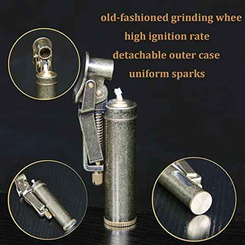 Kerosene Trench Lighter Vintage Metal Portable Refillable Lighter Bronze