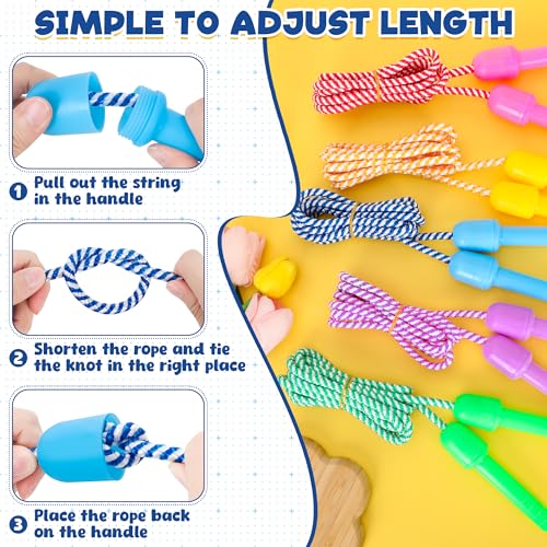 Kids Jump Rope Set - 10 Adjustable Colorful Nylon Skipping Ropes for Fitness & Play - Variation of THIS listing
