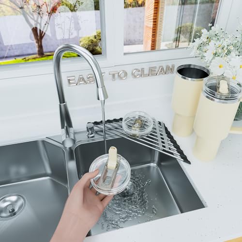 2 Pack Replacement Lid for Stanley 40 oz Quencher H2.0 & ProTour, Flip Straw Tumbler Lid for Stanley Cup, Leakproof, No Spill & Easy to Use Reusable Tumbler Cover (Cream)