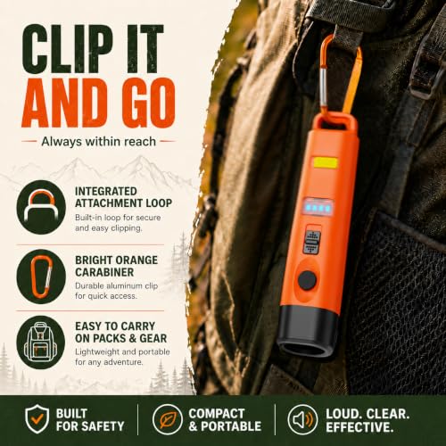 Rechargeable Electronic Safety Whistle with SOS Mode & 128 dB Alert for Hiking Camping
