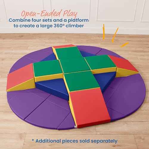 ECR4Kids SoftZone Junior Adventurer's Summit Ramp, Corner Climber, Assorted, 4-Piece