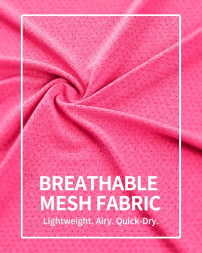 Loose Fit Women's Athletic Tank Top - Moisture Wicking Workout Shirt, Large Hot Pink