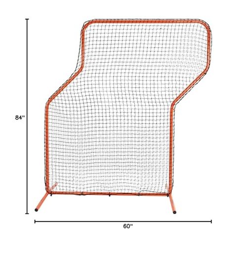 CHAMPRO Brute Heavy-Duty Steel Frame Baseball/Softball Pitcher's Z Screen Batting Cage Practice Net, 7'x 5?? ORANGE