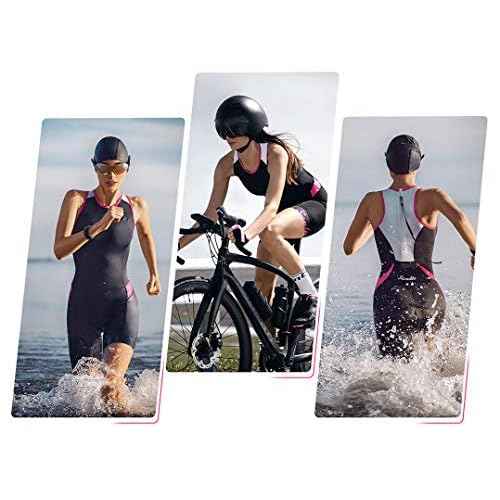 Women's Triathlon Suit One-Piece Sleeveless Tri Suit Padded Quick-Dry Slimming for Running Swimming Cycling