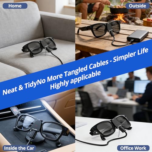 USB C Charging Adapter for Ray-Ban Meta Smart Glasses - 2 Pack
