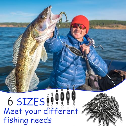 20pcs Brass Fishing Weights Swivel Bullet Sinkers - Durable & Eco-Friendly