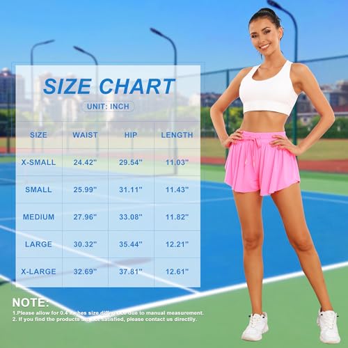 Women's 2-in-1 Athletic Shorts 3 Pack - Large Black White Pink