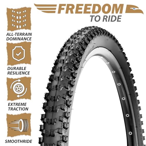 Mountain Bike Tire Set 29x2.1 Inch - 2 Pack, Tubeless Ready, Durable Rubber