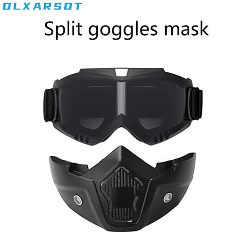 Tactical Airsoft Helmet and Mask,Detachable Full Face Mask Goggles with NVG Mount and Side Rail,Military Tactical Airsoft Gear