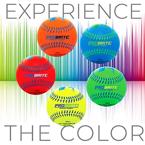 Youth Neon Rubber Tee Ball 6 Pack - Official Size & Soft Safe Practice Balls
