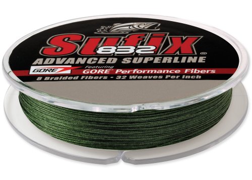 Sufix 832 Braid 30 lb Low-Vis Green, Advanced Braided Fishing Line with Superior Strength, Abrasion Resistance, and Low Visibility, Ideal for Freshwater and Saltwater Angling, 300 Yards