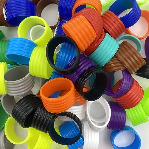 15 Pcs Silicone Tennis Racket Grip Bands Assorted Colors - Elastic Overgrip