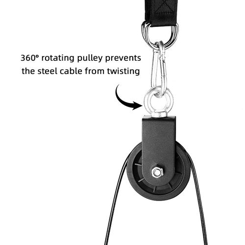 SUNMEG LAT and Lift Pulley System, Weight Cable Machine for Power Cage & Squat Rack, LAT Pulldown Attachments for Triceps Pull Down, Biceps Curl, Back & Forearm Workouts - Home Gym Equipment