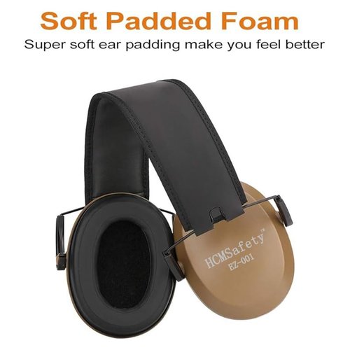 HCMSafety Professional Noise-Cancelling Earmuffs, 22dB Noise Reduction, Portable Foldable Design,Lighter Weight Noise Reduction Earmuffs,Easy to store and carry