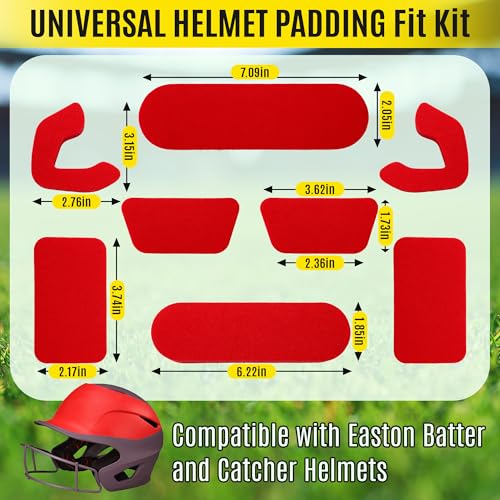 Helmet Padding Kit for Easton Batting and Catcher Helmets - Red / 1