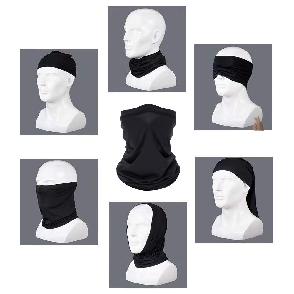 Fanjin 6 Pack Neck Gaiter Bandana Face Mask Breathable Bandana, Summer UV Protection Cooling Neck Gaiter Face Clothing Neck Gaiter (Gray), 16.5*9.8in