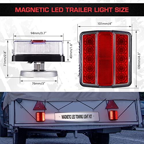 Magnetic LED Trailer Towing Light Kit for RVs, Trailers, Flatbeds
