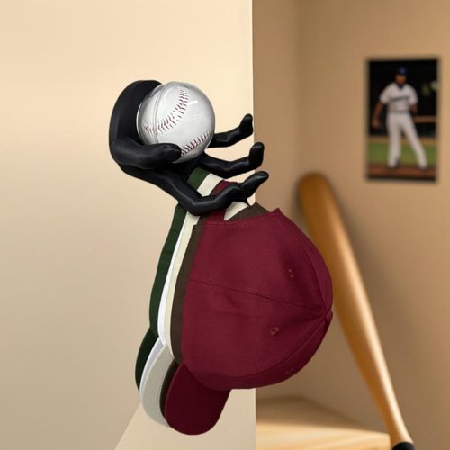 EARLESS BEAR Baseball Display Case Wall Mount, Gothic Baseball Display Rack,UV Protected Clear Acrylic Baseball Holder, Halloween Decor Gifts
