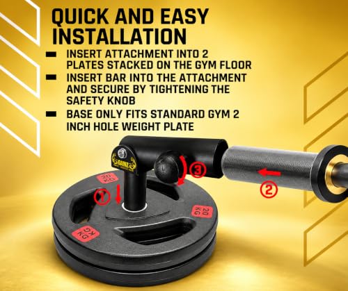 Heavy-Duty Landmine Barbell Anchor for Weight Plates - 360° Swivel, Fits 2" Plates