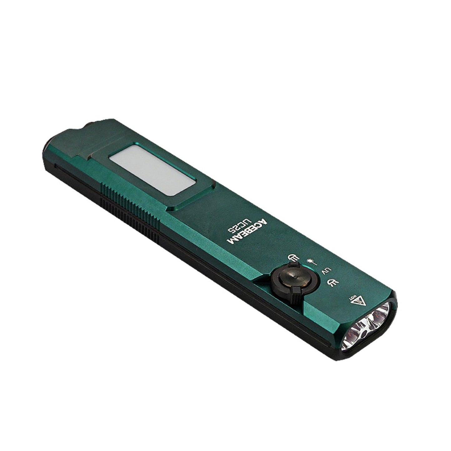 ACEBEAM UC25 3100 High Lumens Tactical EDC Flat Flashlight with Green Beam, UV, White LED and Auxiliary Light Combo, Rechargeable Pocket Flashlight, Teal Color