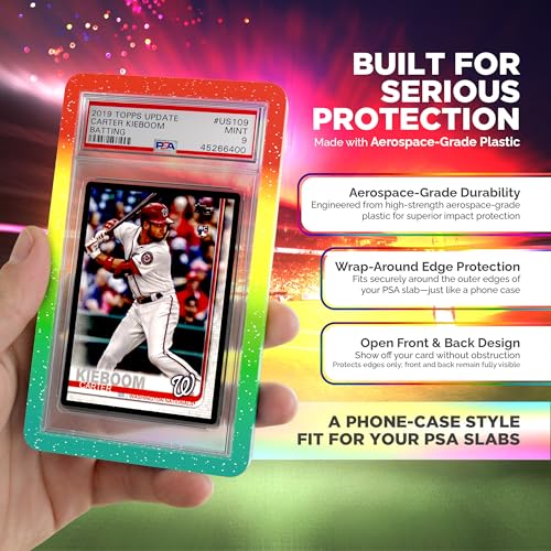 Sparkling Galaxy PSA Slab Protectors 10 Pack - Hard TPU Card Guards for Graded Cards