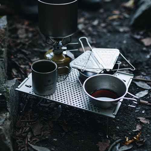 Snow Peak Ozen Solo Table, SLV-171, Aluminium, Lightweight for Backpacking, Designed in Japan, Lifetime Product Guarantee
