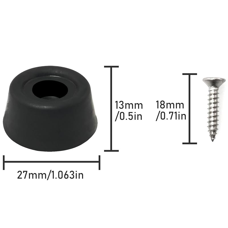 Billiard Cue Tail Covers 8pcs 27x13mm Rubber Protective Sleeve with Screws