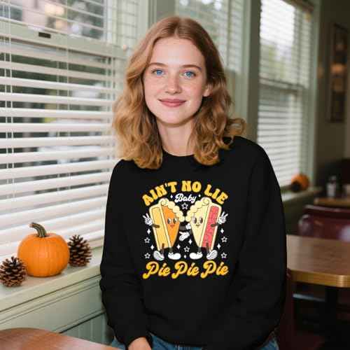 Thanksgiving Sweatshirt Women's Funny Pumpkin Pies Graphic Shirt Fall Thankful Casual Long Sleeve Pullover Tops