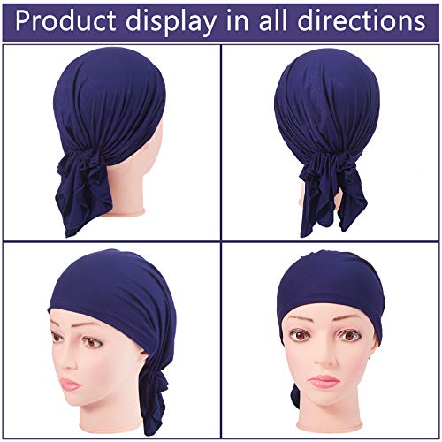 Women's Slip-On Pre-Tied Head Scarves - 4 Pack, Versatile Color