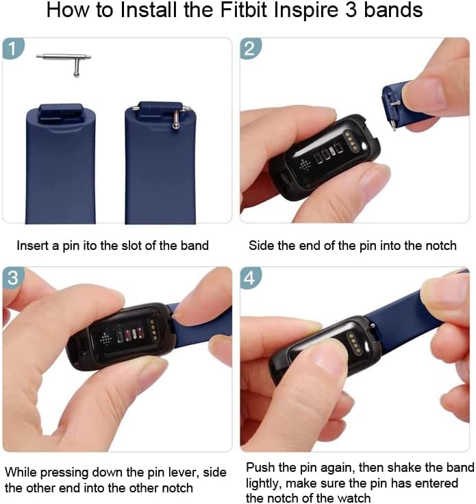 8-Pack Compatible Soft Silicone Watch Bands for Fitbit Inspire 3 – Replacement Sport Straps for Women & Men