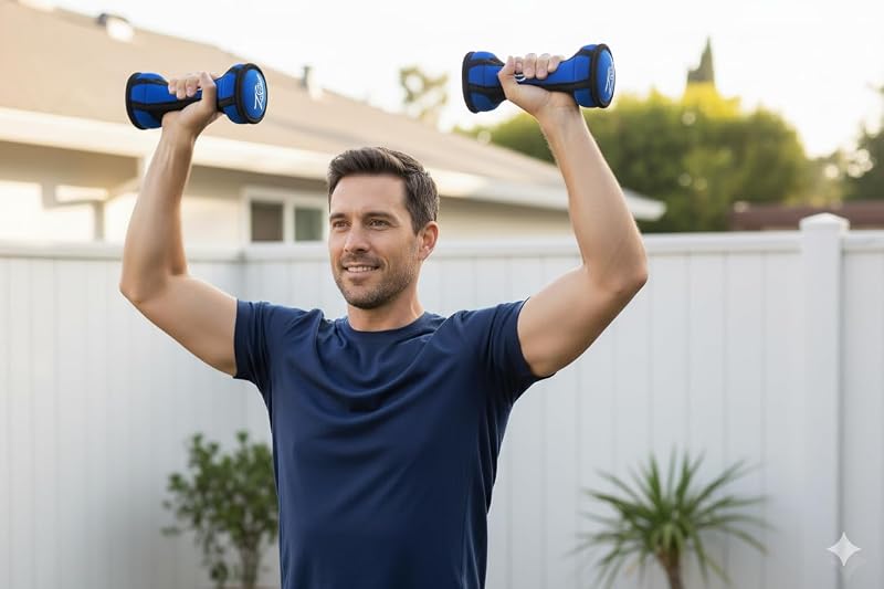 2-4 lb Soft Dumbbell Set with Straps — 6-Piece Hand Weights for Home Workout