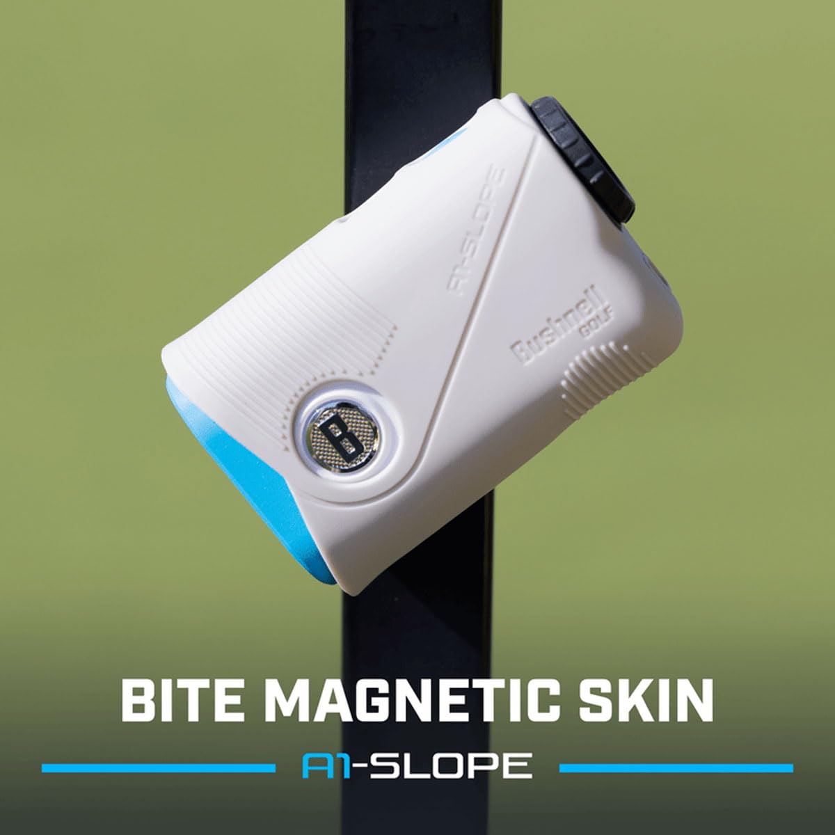 Bushnell Golf A1-Slope Ultra-Compact Laser Rangefinder | Slope Compensation, Magnetic Skin, PinSeeker, 6X Magnification, 1300 Yard Range, LCD Display, Signature Series Power Bundle